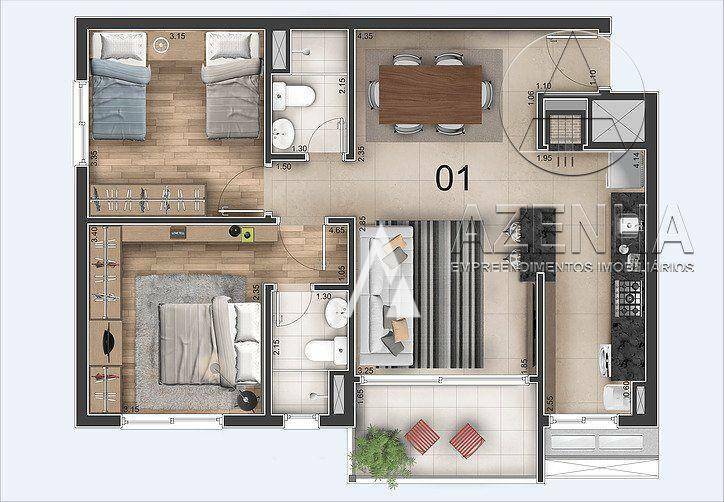 Apartamento à venda com 2 quartos, 77m² - Foto 4