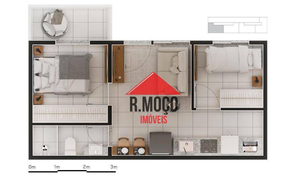 Apartamento à venda com 2 quartos, 40m² - Foto 6