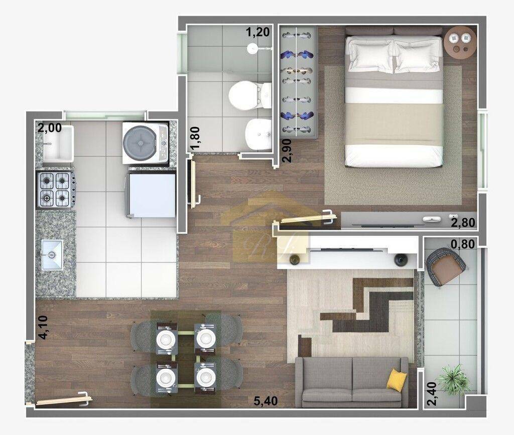 Apartamento à venda com 1 quarto, 38m² - Foto 11