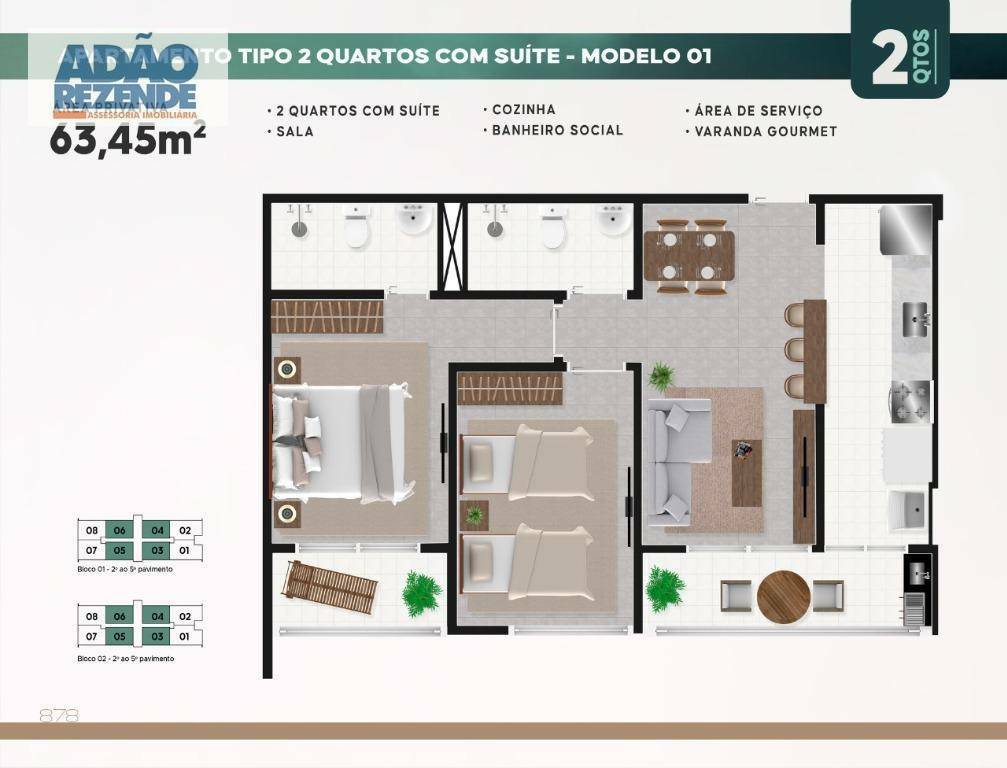 Apartamento à venda com 2 quartos, 63m² - Foto 21