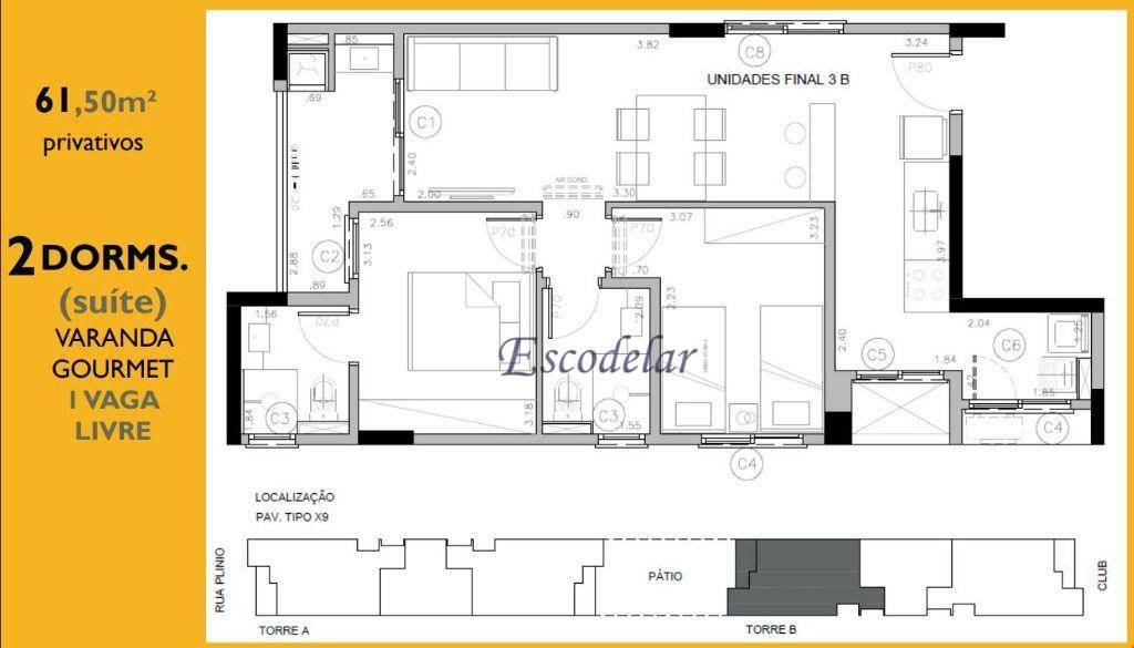 Apartamento à venda com 2 quartos, 61m² - Foto 5