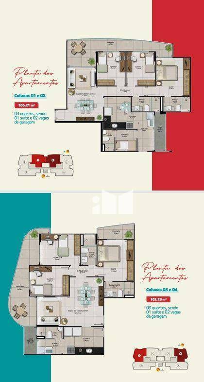 Apartamento à venda com 3 quartos, 102m² - Foto 3