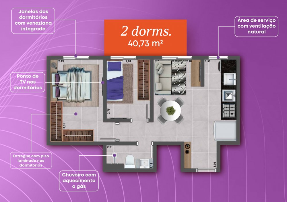 Apartamento à venda com 2 quartos, 36m² - Foto 13