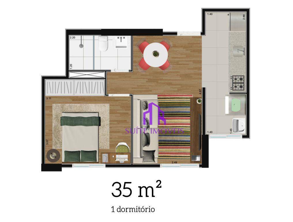 Apartamento à venda com 1 quarto, 35m² - Foto 6