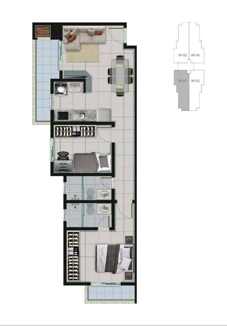 Apartamento à venda com 2 quartos, 58m² - Foto 9