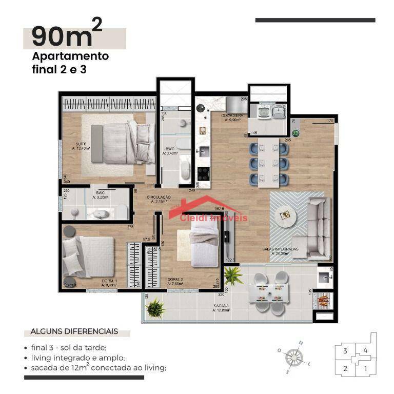 Apartamento à venda com 3 quartos, 88m² - Foto 4