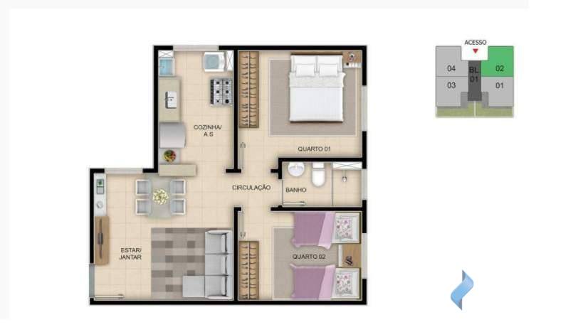 Apartamento à venda com 2 quartos, 47m² - Foto 24