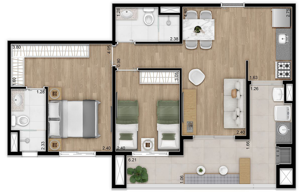 Apartamento à venda com 2 quartos, 6285m² - Foto 13