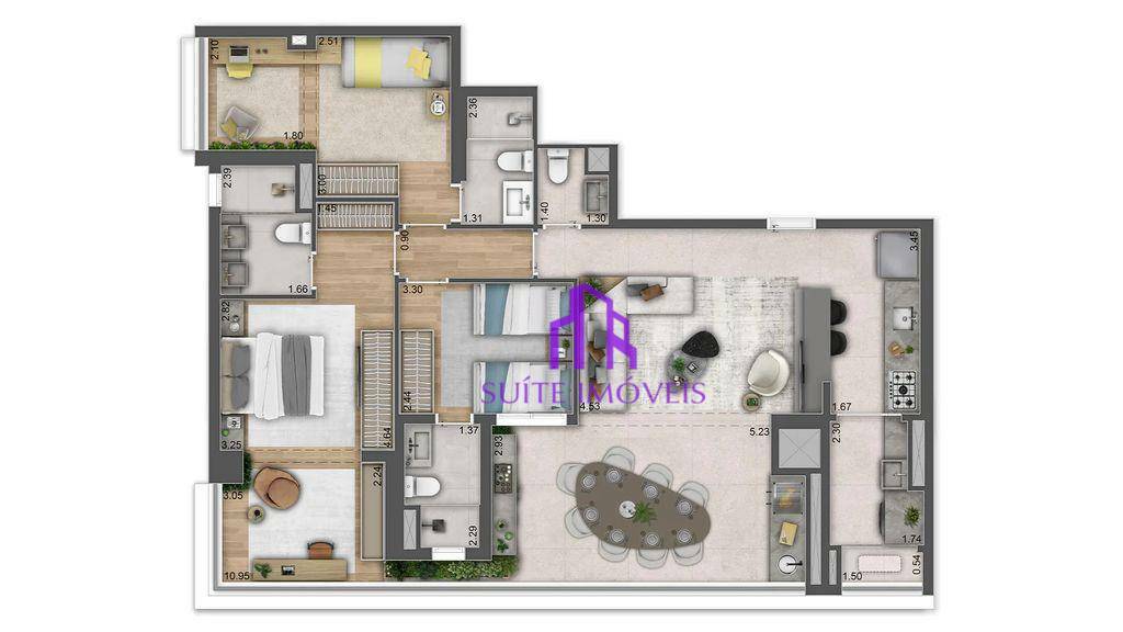 Apartamento à venda com 3 quartos, 118m² - Foto 3