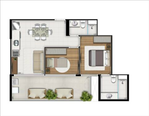 Apartamento à venda com 2 quartos, 63m² - Foto 5