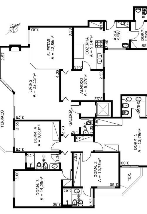 Apartamento à venda com 4 quartos, 172m² - Foto 2