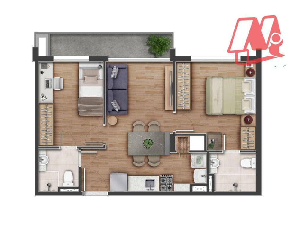 Apartamento à venda com 2 quartos, 61m² - Foto 9