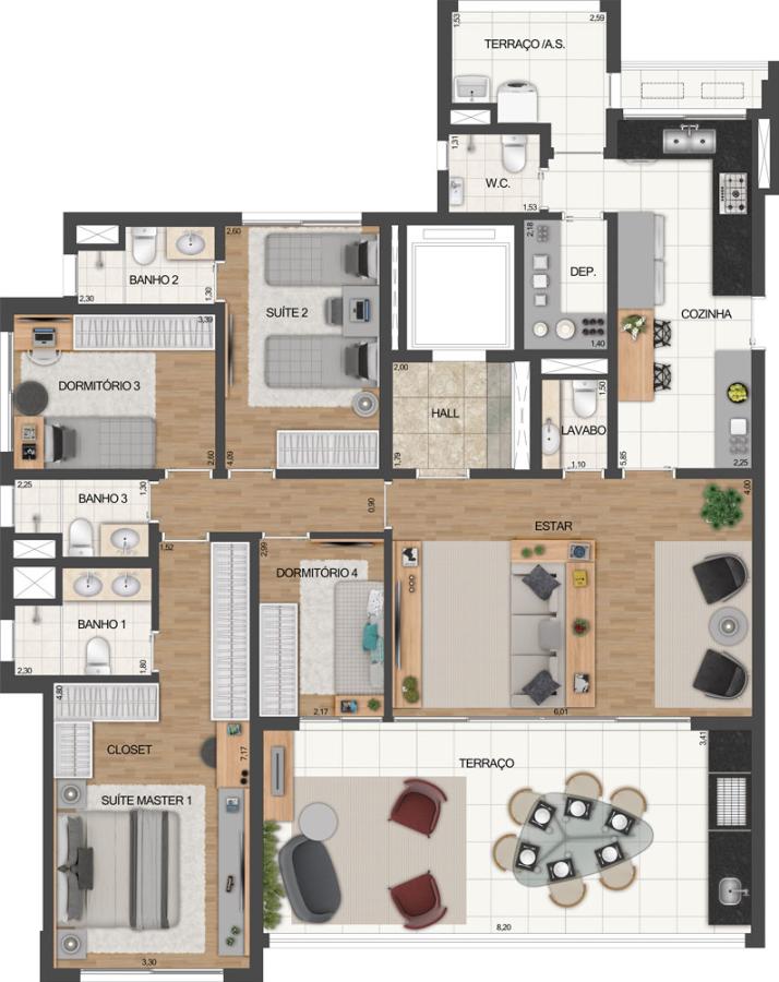 Apartamento à venda com 4 quartos, 163316m² - Foto 19