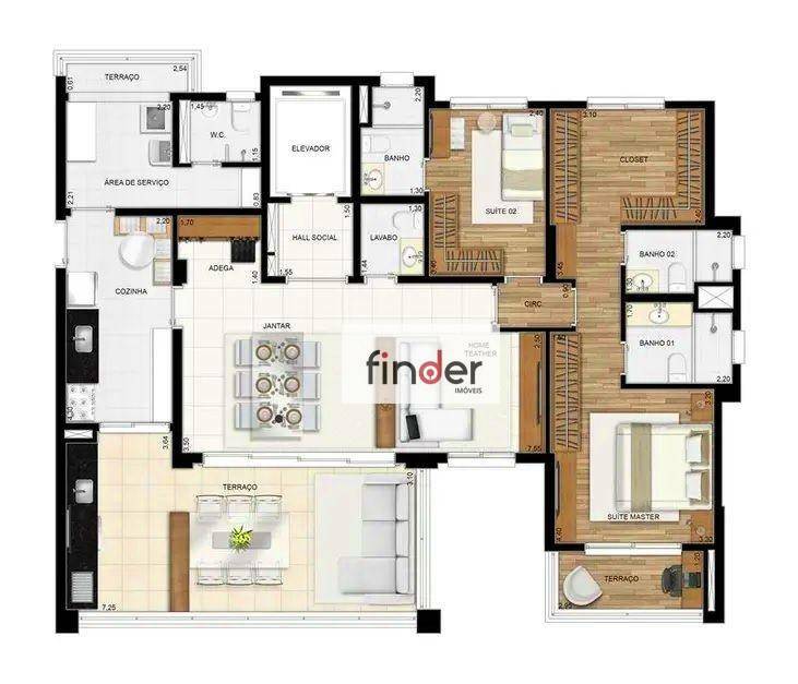 Apartamento à venda com 3 quartos, 135m² - Foto 23