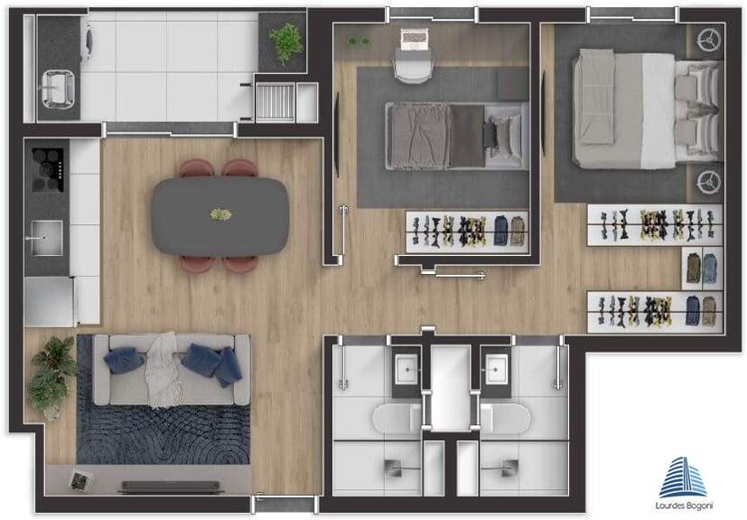 Apartamento à venda com 2 quartos, 57m² - Foto 4