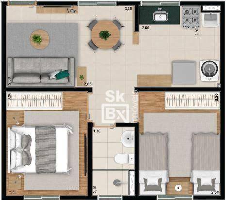 Apartamento à venda com 2 quartos, 41m² - Foto 5