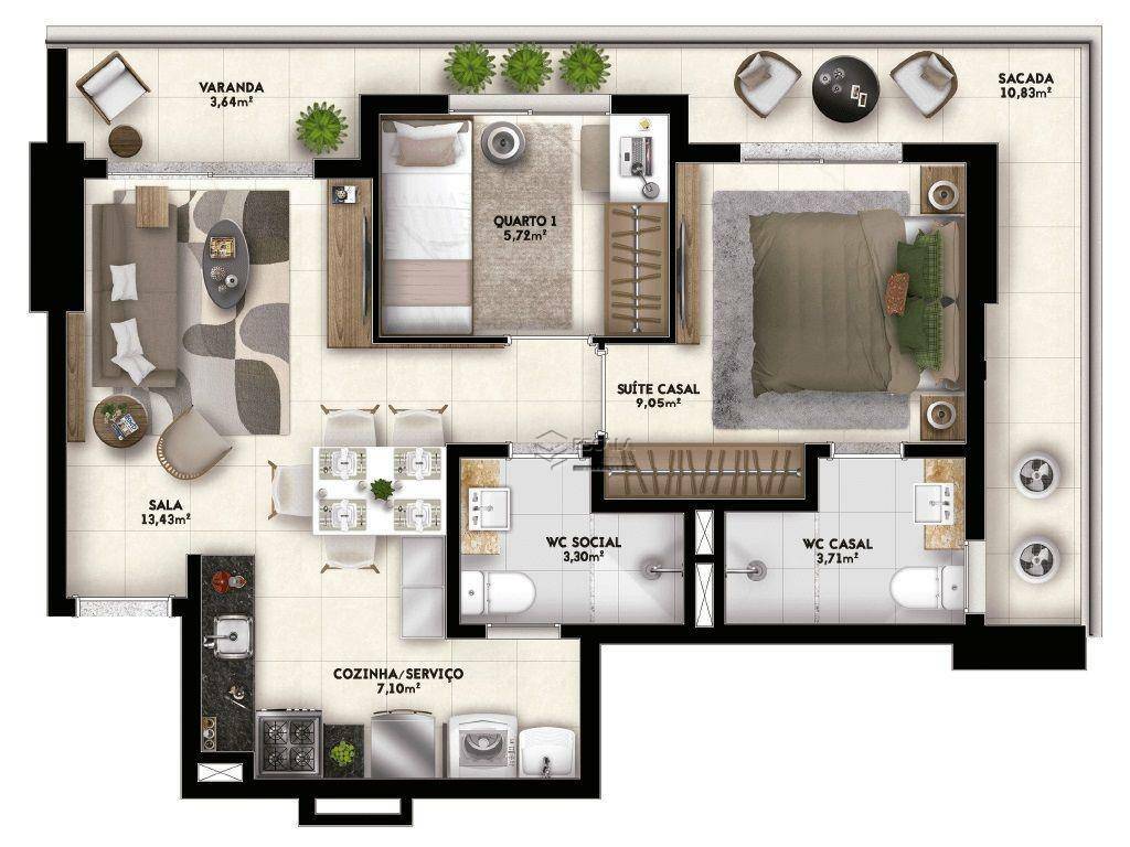 Apartamento à venda com 2 quartos, 54m² - Foto 30