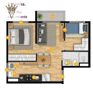 Apartamento, 2 quartos, 39 m² - Foto 2