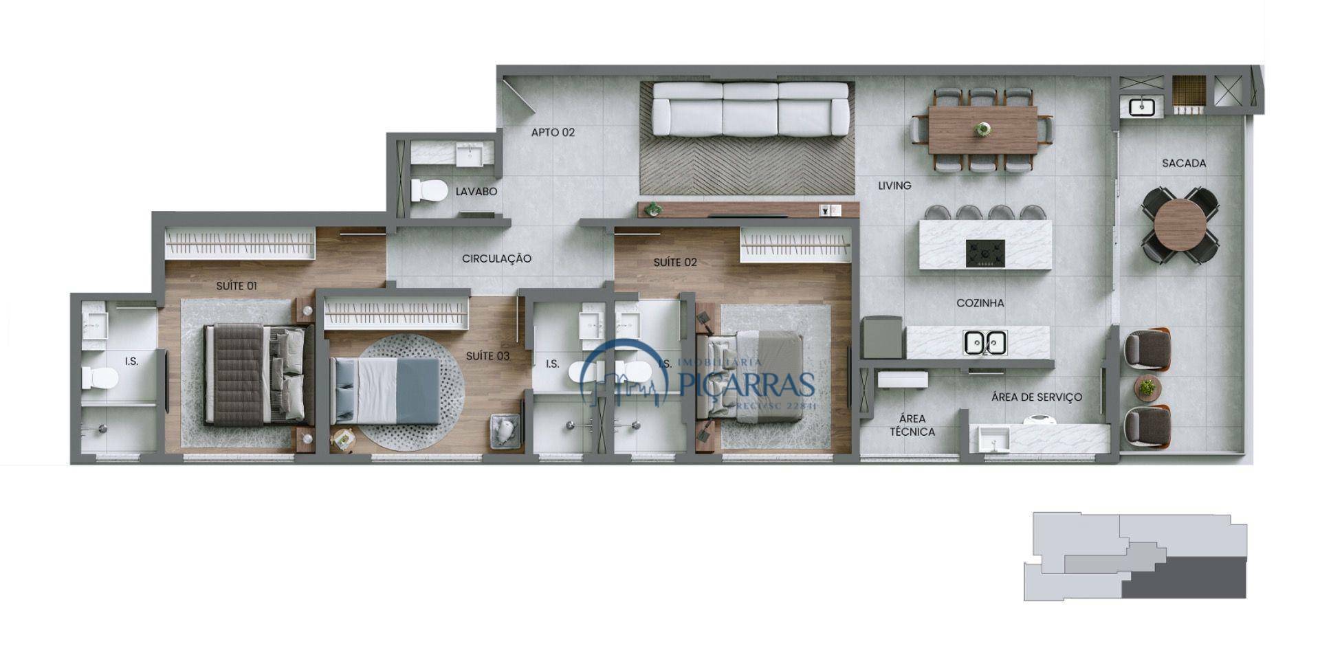 Apartamento à venda com 3 quartos, 128m² - Foto 7