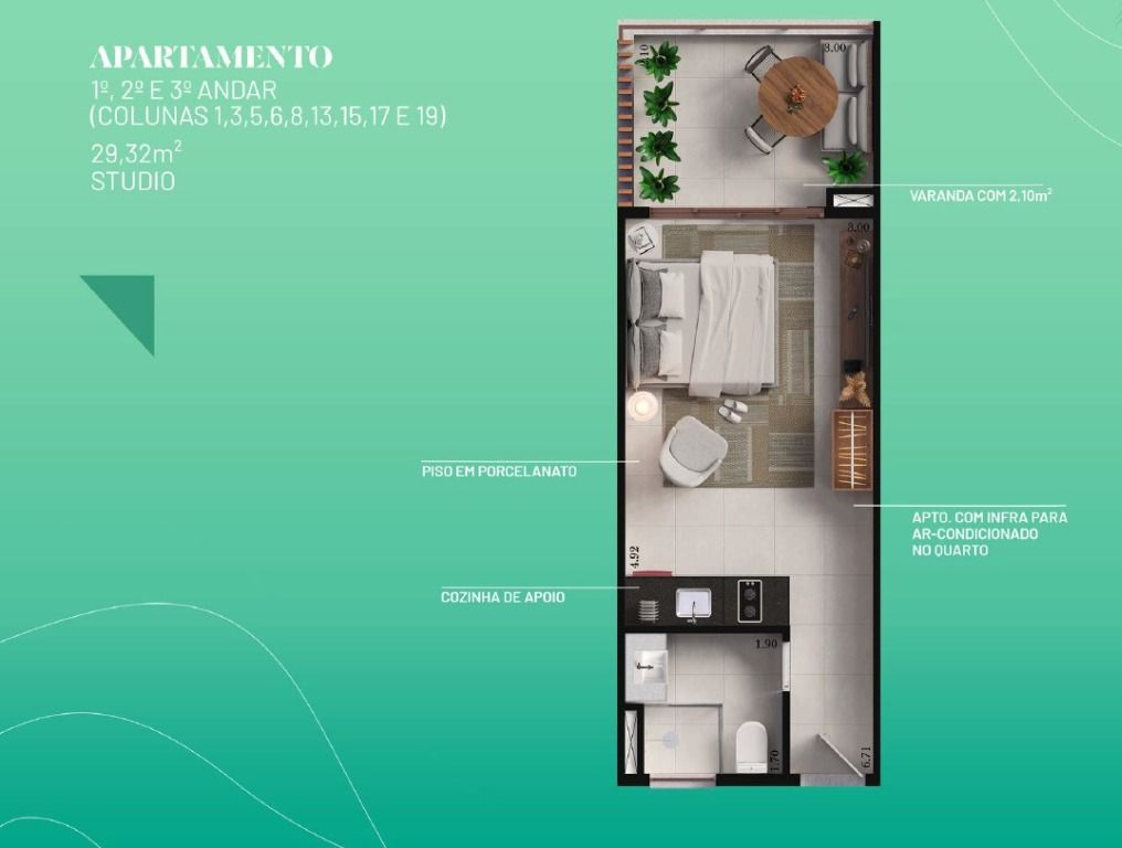 Apartamento à venda com 1 quarto, 29m² - Foto 3