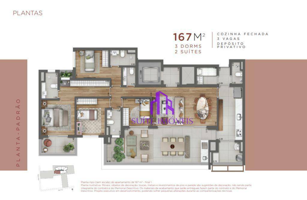 Apartamento à venda com 3 quartos, 167m² - Foto 1