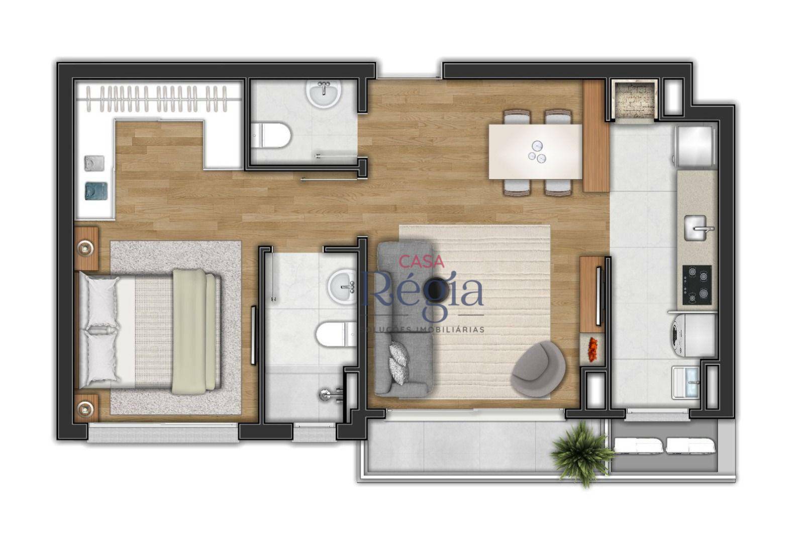 Apartamento à venda com 1 quarto, 66m² - Foto 4