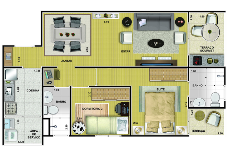 Apartamento à venda com 1 quarto, 54m² - Foto 5