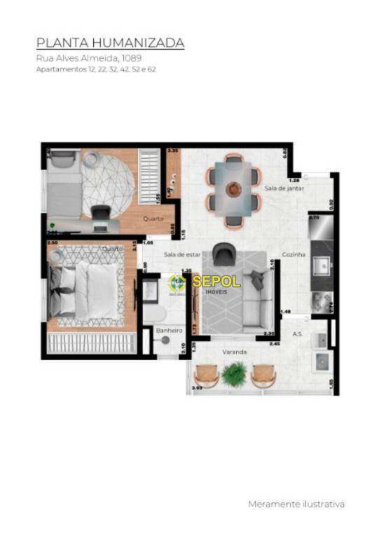 Apartamento à venda com 2 quartos, 50m² - Foto 2