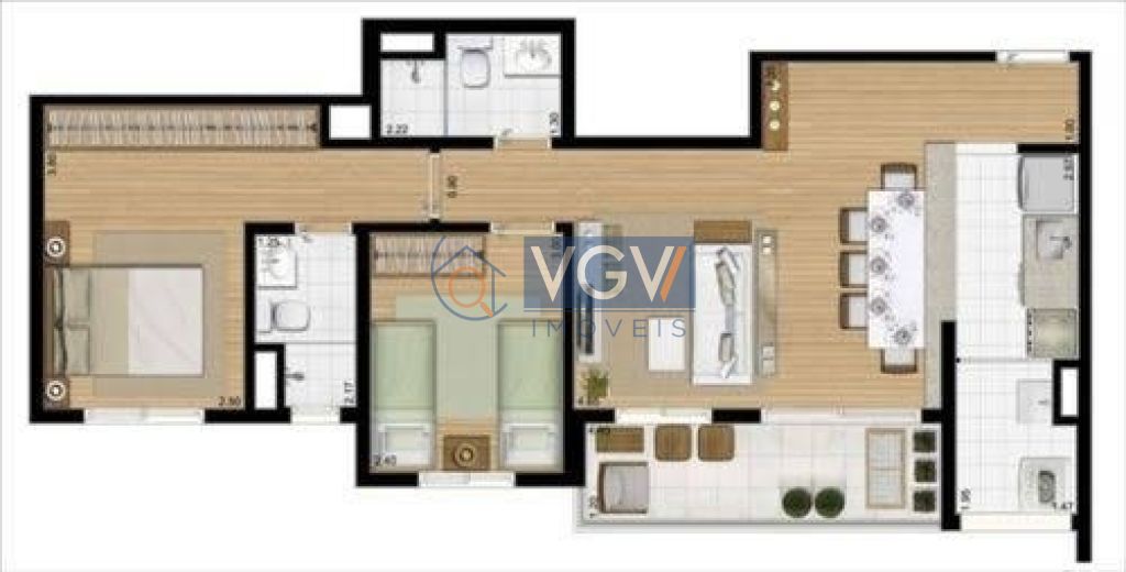 Apartamento à venda com 2 quartos, 68m² - Foto 9