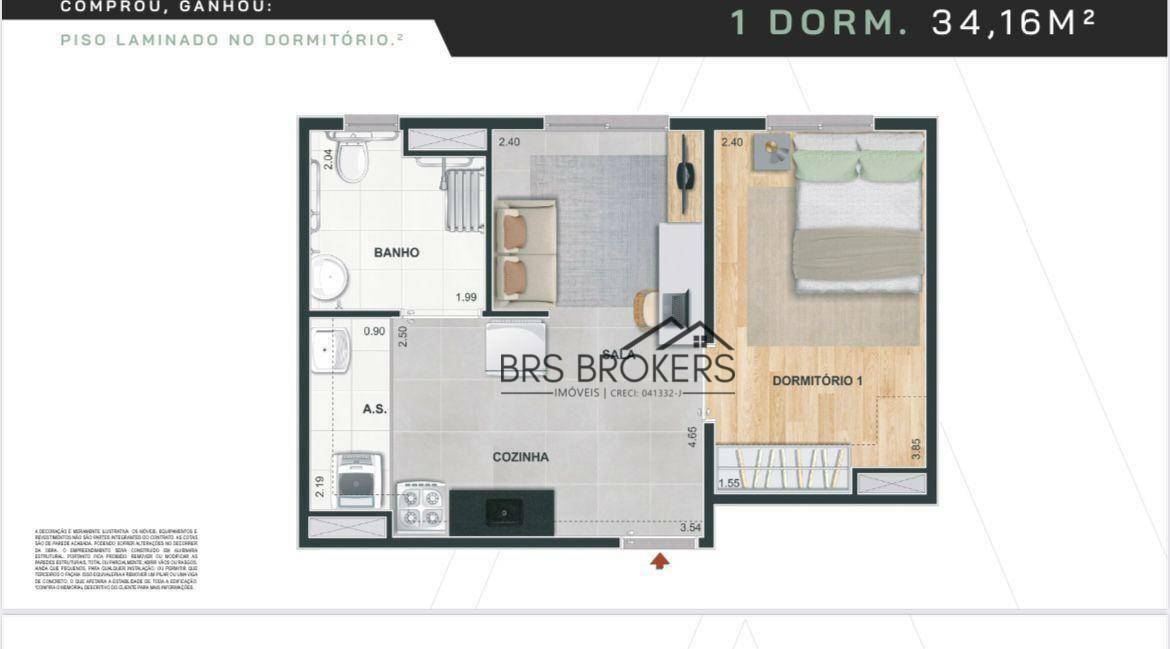 Apartamento à venda com 1 quarto, 34m² - Foto 27