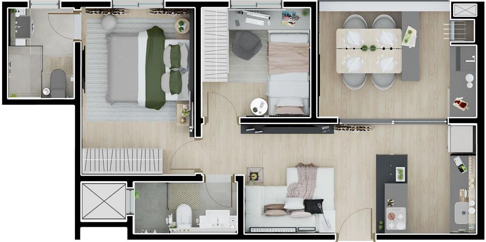 Apartamento à venda com 3 quartos, 65m² - Foto 41