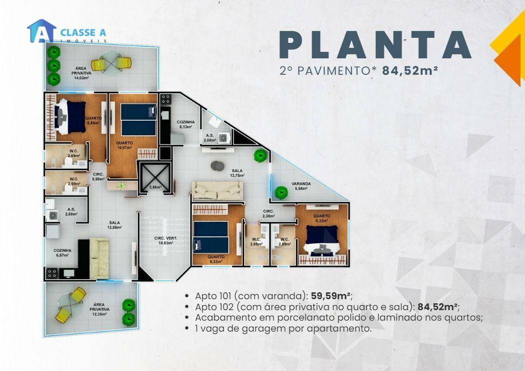 Apartamento à venda com 2 quartos, 59m² - Foto 8