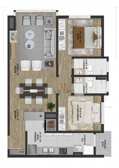 Apartamento à venda com 2 quartos, 103m² - Foto 4