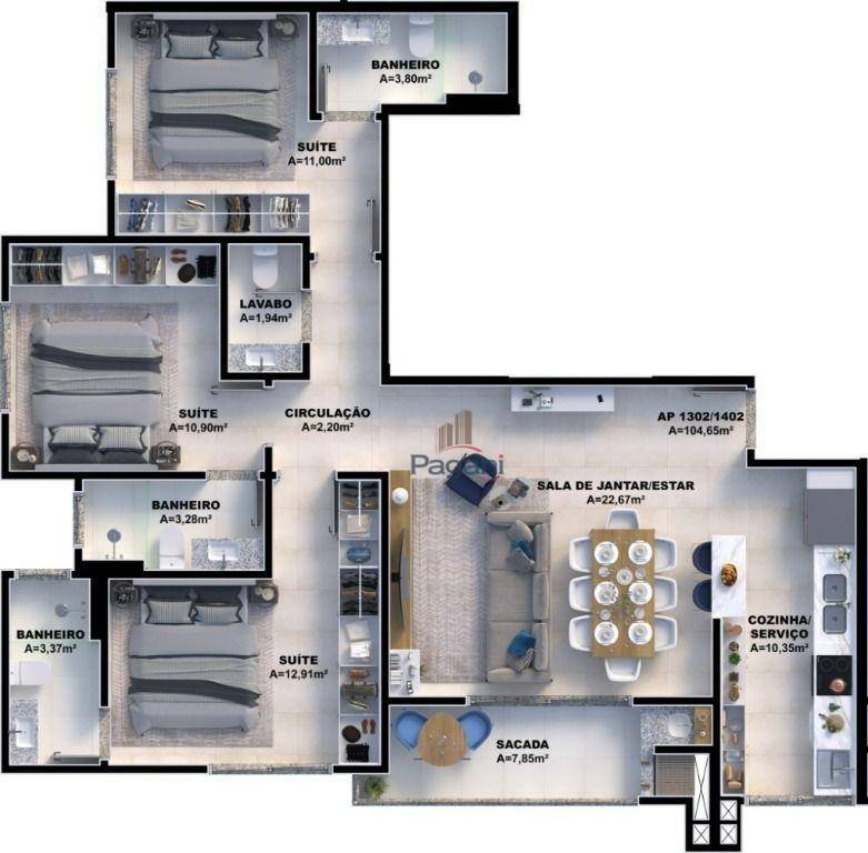 Apartamento à venda com 2 quartos, 76m² - Foto 4