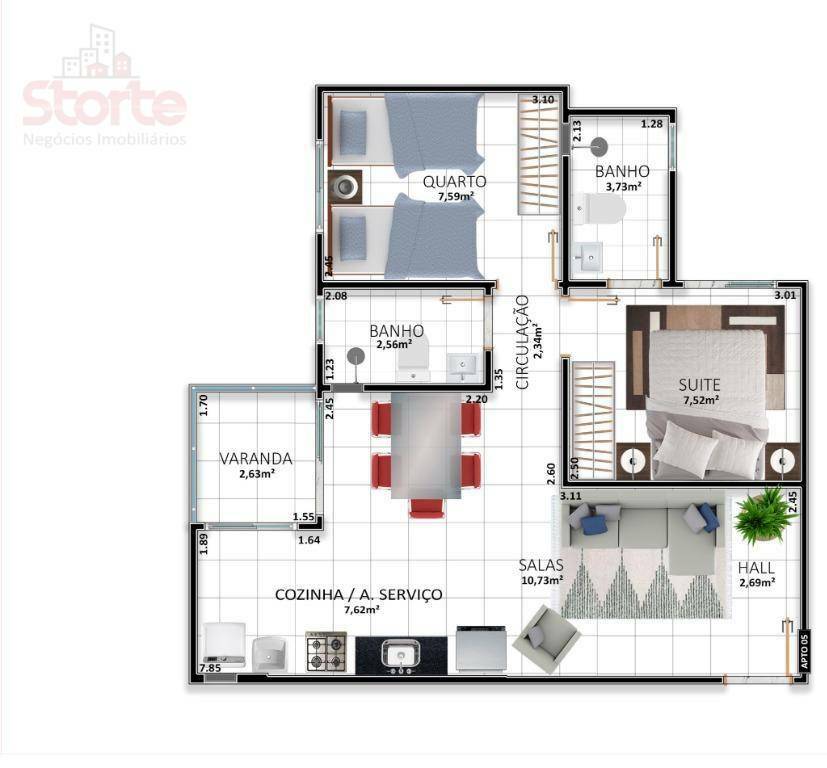 Apartamento à venda com 2 quartos, 70m² - Foto 8