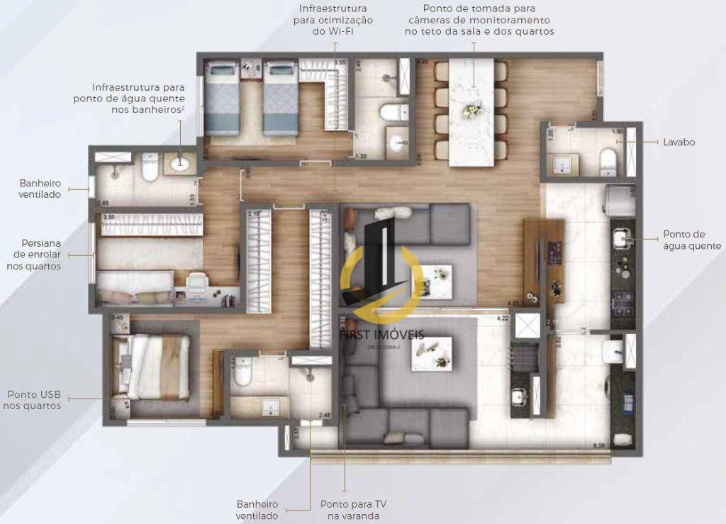 Apartamento à venda com 3 quartos, 119m² - Foto 44