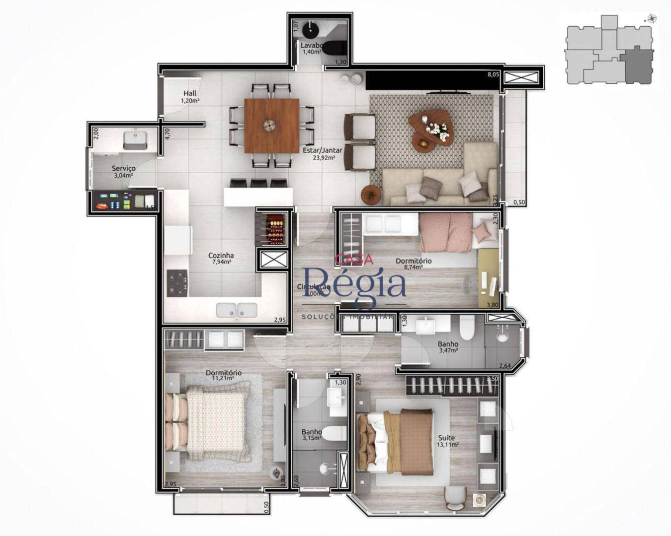 Apartamento, 3 quartos, 106 m² - Foto 2