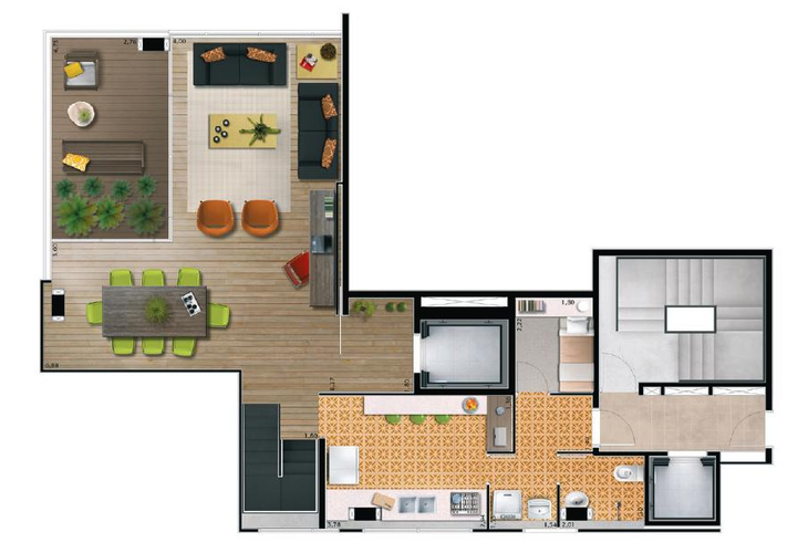 Apartamento à venda com 1 quarto, 124m² - Foto 2