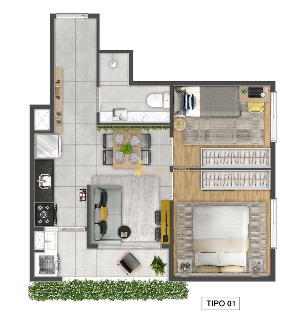 Apartamento à venda com 2 quartos, 1m² - Foto 4