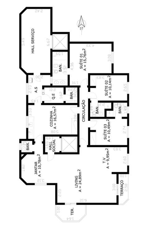 Apartamento à venda com 3 quartos, 165m² - Foto 5