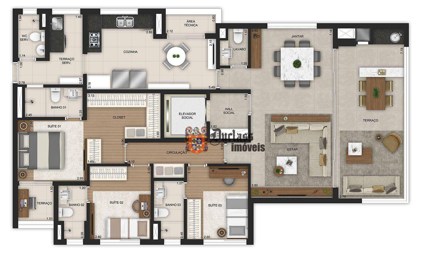 Apartamento à venda com 3 quartos, 141m² - Foto 14