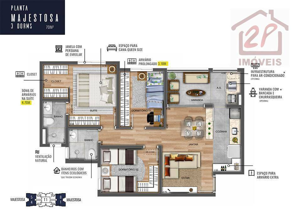 Apartamento à venda com 2 quartos, 55m² - Foto 33