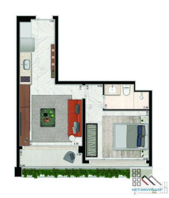 Apartamento à venda com 1 quarto, 42m² - Foto 14