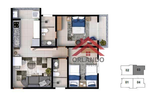 Apartamento à venda com 2 quartos, 56m² - Foto 6