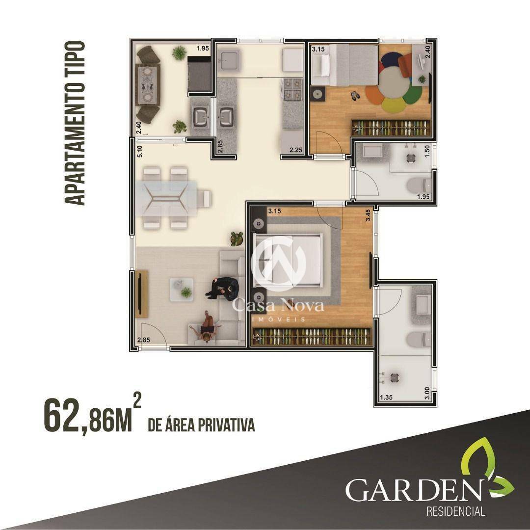 Apartamento à venda com 2 quartos, 62m² - Foto 6