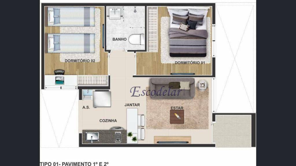 Apartamento à venda com 2 quartos, 34m² - Foto 17