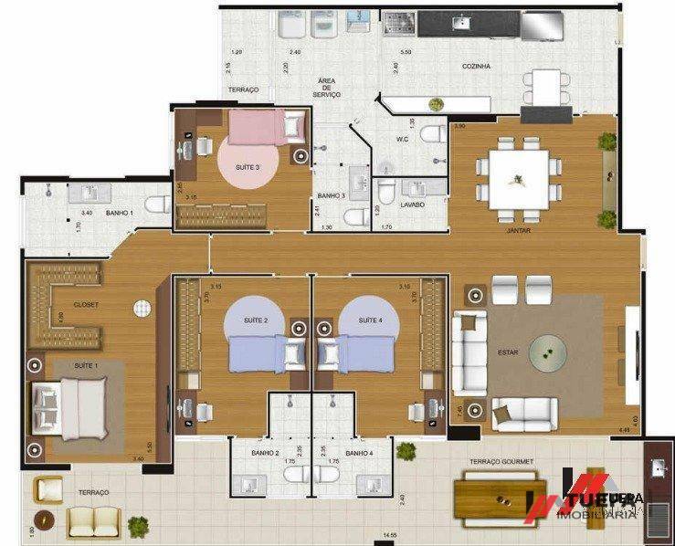 Apartamento à venda com 3 quartos, 173m² - Foto 15