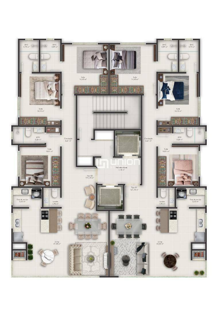 Apartamento à venda com 3 quartos, 124m² - Foto 8