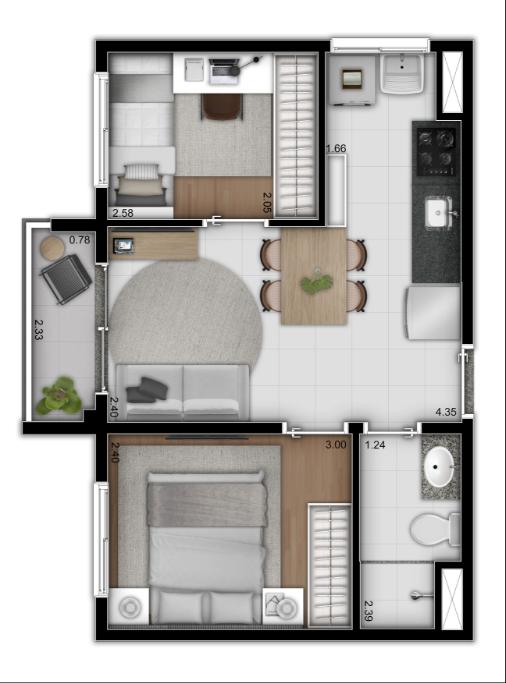 Apartamento à venda com 2 quartos, 36m² - Foto 10