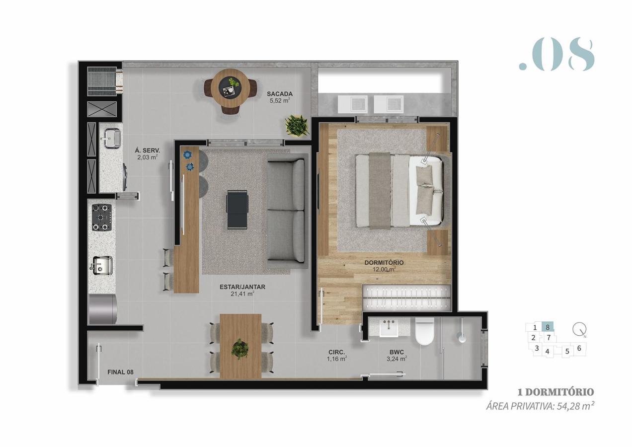 Apartamento à venda com 1 quarto, 54m² - Foto 11